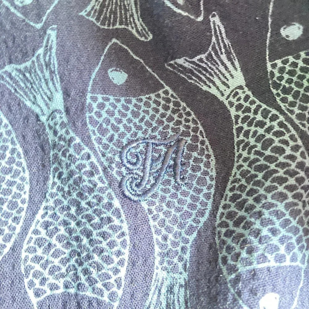 FREE Assembly Boy's Short Sleeve Fish Print Blue Seersucker Shirt,‎ Size L 10/12 - Picture 13 of 13